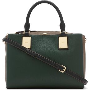 DKNY Chris Medium Satchel, Black/Gold
