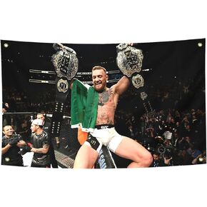 Conor McGregor Boxing Flag Funny Poster Durable Man Cave Wall Flag with Brass Grommets 3x5 Feet Flag for College Dorm Room Decor,Outdoor,Bedroom, Parties gifts, travel, filming,events,festivals..