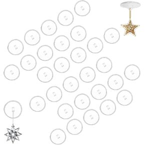 30Pcs Self-Adhesive Hook Self Adhesive Clear Ceiling Hooks Plastic Sticky Hooks Without Drilling for Fairy Light Balloon Pull Flag Decoration