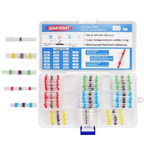 180Pcs Heat Shrink Solder Wire Connectors, Waterproof Electrical Butt Splice Terminals for Automotive, Marine, and DIY Wiring Repairs, Durable and Easy to Use