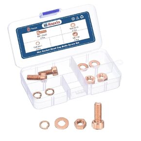 8pcs M8 Socket Head Cap Screws Bolts Nuts Assortment Kit - [M8-1.25x20mm] Red Copper Fully Threaded Hex Screw for 3D Printer Use