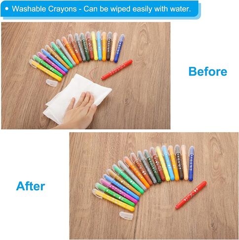 PATIKIL Watercolor Gel Crayon, 6Pcs Washable Twist Crayons for Coloring, Drawing, Painting, Dark Yellow in Saudi Arabia