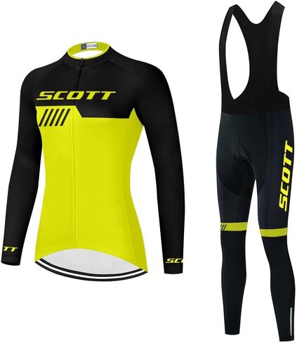 Women's Cycling Jersey Set Long Sleeve Bike Shirts Bicycle Clothing Cycling Bib Pants with Gel Padded in Saudi Arabia