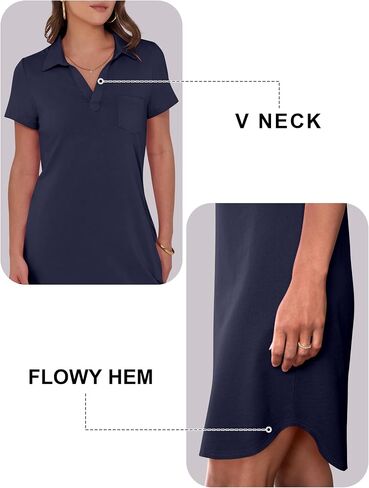 ANRABESS Womens T Shirt Dresses Summer Casual Short Sleeve V Neck Loose Shift Mini Dress 2025 Trendy Spring Clothes in Kuwait