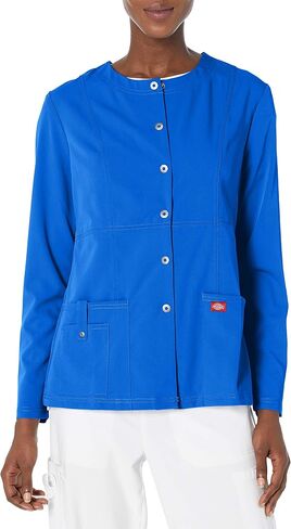 Dickies Xtreme Stretch Women Warm Up Scrubs Jacket Snap Front 82310 in Saudi Arabia