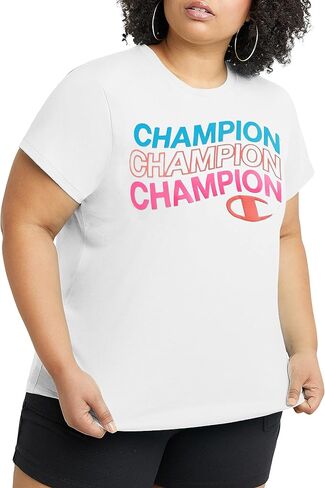 Champion Women'S Classic Tee, Wavy Script (Plus Size) in Saudi Arabia