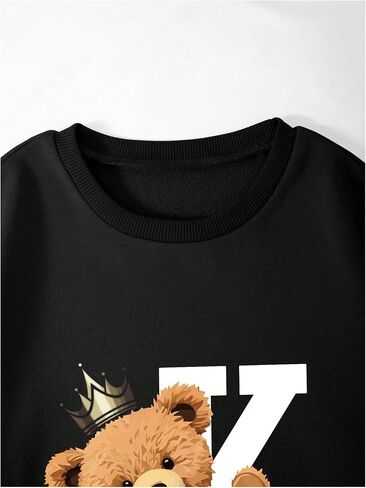 Gorglitter Men's Bear Dearshirts Round Dound Neck Long Sleeve Pullover Tops Sweat Shirt in Saudi Arabia