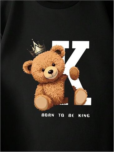 GORGLITTER Men's Bear Graphic Sweatshirts Round Neck Long Sleeve Pullover Tops Sweat Shirt in Saudi Arabia