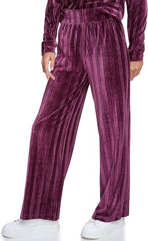 Andrew Marc Women's Mid Rise Velvet Ribbed Bottoms in Saudi Arabia