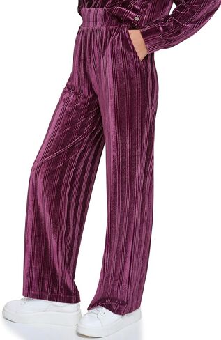 Andrew Marc Women's Mid Rise Velvet Ribbed Bottoms in Saudi Arabia