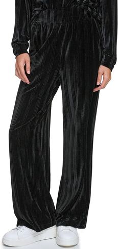 Andrew Marc Women's Mid Rise Velvet Ribbed Bottoms in Saudi Arabia