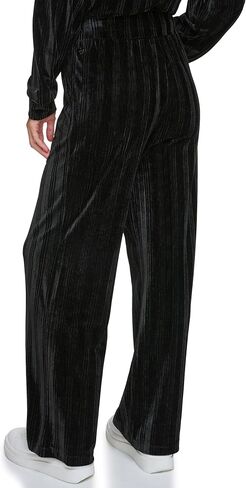 Andrew Marc Women's Mid Rise Velvet Ribbed Bottoms in Saudi Arabia