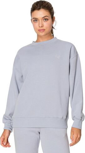 Cali1850 Women's Cloud Nine Fleece Crew Sweatshirt – Relaxed Boyfriend Fit, Ribbed Neck, Cuffs and Hem in Saudi Arabia