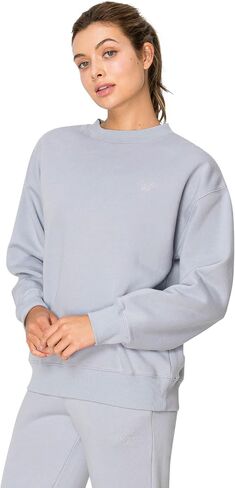 Cali1850 Women's Cloud Nine Fleece Crew Sweatshirt – Relaxed Boyfriend Fit, Ribbed Neck, Cuffs and Hem in Saudi Arabia
