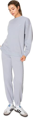 Cali1850 Women's Cloud Nine Fleece Crew Sweatshirt – Relaxed Boyfriend Fit, Ribbed Neck, Cuffs and Hem in Saudi Arabia