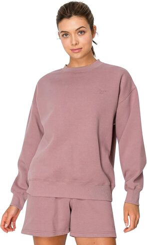 Cali1850 Women's Cloud Nine Fleece Crew Sweatshirt – Relaxed Boyfriend Fit, Ribbed Neck, Cuffs and Hem in Saudi Arabia