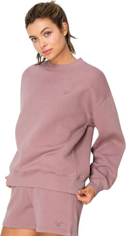 Cali1850 Women's Cloud Nine Fleece Crew Sweatshirt – Relaxed Boyfriend Fit, Ribbed Neck, Cuffs and Hem in Saudi Arabia