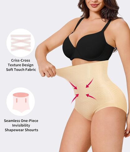 Gotoly Tummy Control Shapewear For Women High Waisted Butt Lifting Panties Seamless Body Shaper Shapewear Shorts (Black,XX-Large) in Kuwait