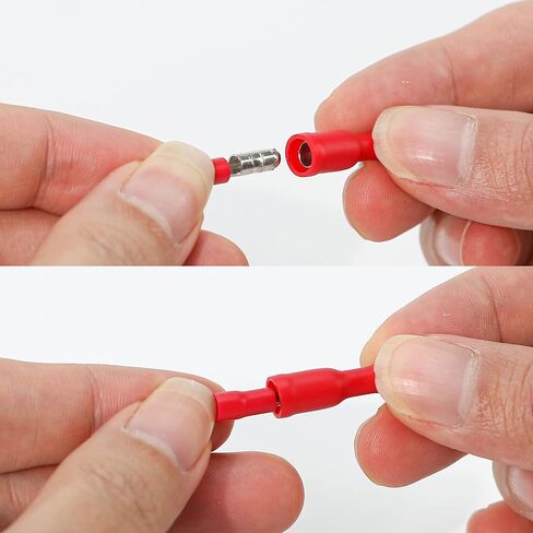 50pcs/25set Red Butt Connectors terminal terminal 22-16 AWG Electrical ، Audio Wiring PVC pvc femal in Kuwait