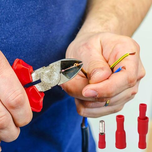 50pcs/25set Red Butt Connectors terminal terminal 22-16 AWG Electrical ، Audio Wiring PVC pvc femal in Kuwait