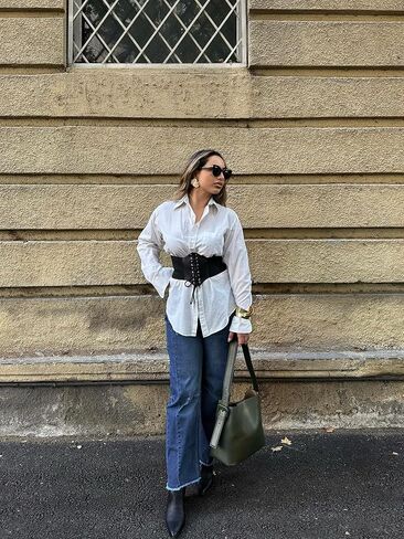 Genleck Barrel Jeans Women Wide Leg Vintage Baggy Ripped JeansY2k Boyfriend Denim Pants in Kuwait