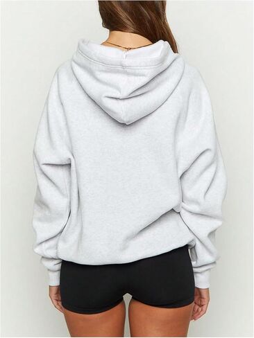Women's Hoodie Sweatshirts Long Sleeve Drop Shoulder Casual Hooded Pullover Tops Basic Fall Tops in Saudi Arabia