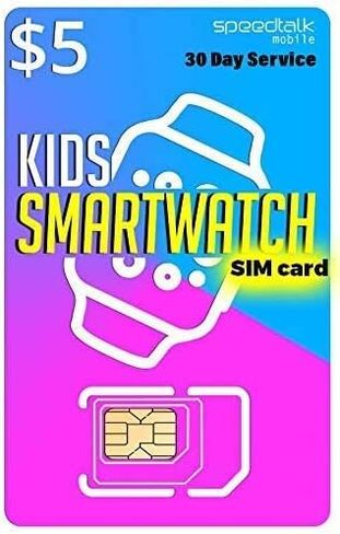 Speedtalk Mobile $ 5 $ Raded SIM KIT FOR KIDS SMART WATCH GPS وتتبع النشاط | 3 في 1 Simcard - Standard ، Micro ، Nano | الأطفال GSM 5G 4G LTE Smartwatches Wearhails | خطة خدمة 30 يومًا in Saudi Arabia