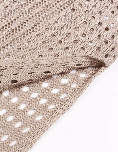 shermie Women's Crochet Swimsuit Cover Up Sleeveless Side Slit Loose Casual Long Beach Dress in Saudi Arabia