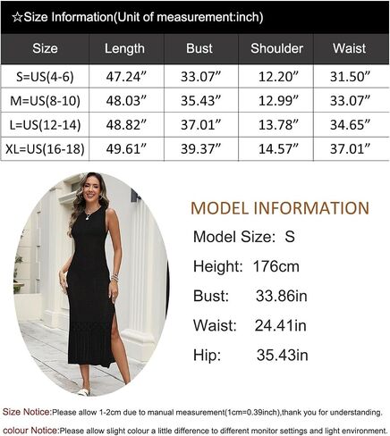 shermie Women's Crochet Swimsuit Cover Up Sleeveless Side Slit Loose Casual Long Beach Dress in Saudi Arabia