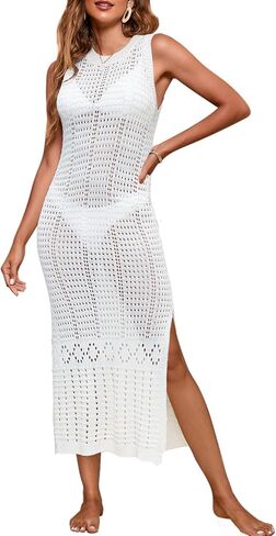 شيرمي للسيدات الكروشيه ملابس السباحة التستر على الجانبية بلا أكمام in Kuwait