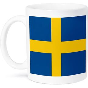 3dRose Sweden Flag-Ceramic Mug, 11 oz, Multicolored