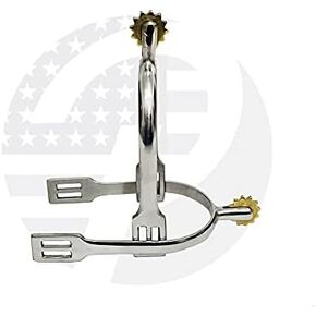 Horse Spurs Horse Riding Spurs Silver Light Weight with Brass Roller