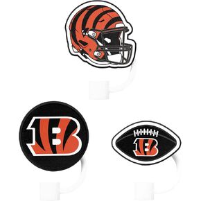 FOCO Cincinnati Bengals NFL 3 Pack Primary Logo Straw Toppers