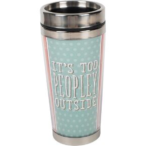 شعب للغاية خارج الأزرق الأزرق Dot 16 أونصة القدح من الفولاذ المقاوم للصدأ سفر القدح مع غطاء in Kuwait