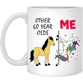 60Th Birthday Gifts For Women Other 60 Year Olds Me Unicorn Coffee Mug 60 Years Old Birthday Gifts Coffee Mug For Mom Wife Friend Sister Her 11oz