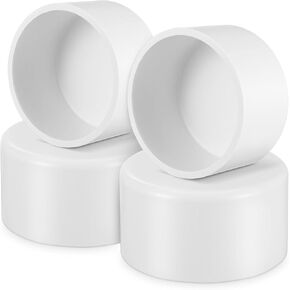 jojofuny2.5 Inch PVC Pipe End Cap Plug PVC Cap, 4pcs PVC Fitting Connector Cap for Home Industrial Use(Inner Diameter 63mm)