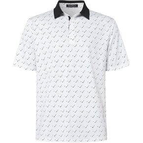 Golf Shirts for Men Short Sleeve Casual Print Graphic Summer Collared Athletic Golf Polo Shirts