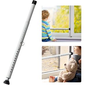 Sliding Door Lock, 18-50 inches Adjustable Sliding Door Security Bar, 1 Inch Heavy Duty Sliding Glass Door Lock Bar for Window, Patio, Bacony, Apartment, White