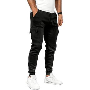 Floerns Men's Drawstring Waist Jogger Pants Cargo Tapered Athletic Workout Sweatpants