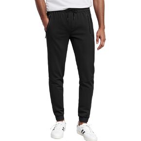 ETHANOL Mens Super Comfy Stretch Tech Knit Sweatpants Jogger with Mesh Panel Heatseal Zipper