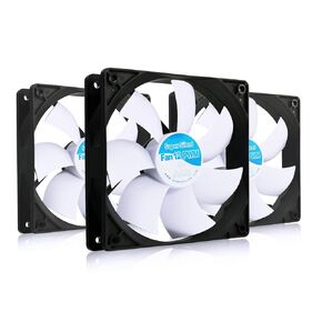 AAB Cooling Super Silent Fan 12 PWM - Silent and Efficient 120mm Fan with 4 Anti-Vibration Pads and PWM Control, Quiet Fan, Cooling Fan, 120mm Case Fan, 12V - Value Pack 3 Pieces