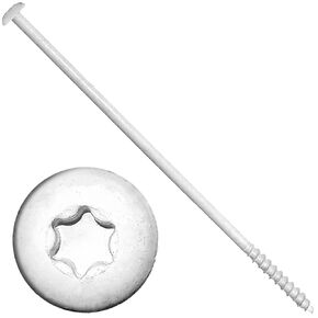 Jake Sales #14 x 7 Ceramic Coated Torx/Star Drive Gutter Screws - White Exterior Coated Gutter Screws - for Fastening Gutters to Wood - Torx/Star T-30 Drive Head (50 Count Gutter Screws)