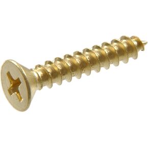 45424 5-Inch x 1/2-Inch Flat Phillips Wood Screw, Brass, 50-Pack
