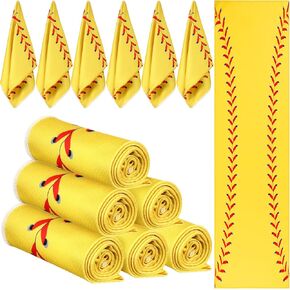 Peryiter 12 Pcs Mini Cooling Towel, 30" x 9" Baseball Softball Soccer Golf Sweat Towel, Breathable Chilly Towel, Microfiber Sport Towels for Team Gym Running Play Coach Gift(Softball,Yellow and Red)