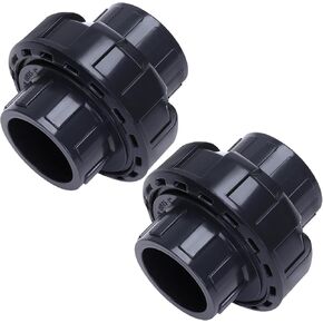 DERNORD 2 Pack UPVC Union Pipe Fitting, 1 inch Slip Union Coupling Adapter, Schedule 80, EPDM O-ring, Socket x Socket
