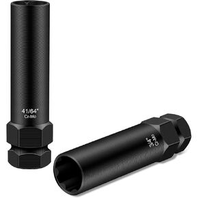 2 Piece 6 Spline & 7 Spline Lug Nut Socket Set, Spline Lug Nut Lock Key, Locking Wheel Lug Nut Removal Tool for Easy Installation and Removal of Lug Nuts on Aftermarket Wheels