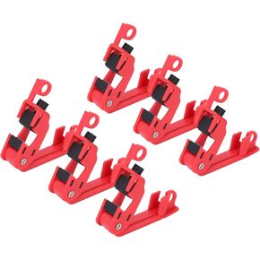 6pcs Circuit Breaker Lockout Device, Universal Single and Multi Pole Breakers Lockout for Loto Station Lock Out Tag Out Set. Clamp Size 12mm / 0.47in