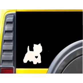 Westie Lil heartJ641 6 inch Sticker Decal Dog