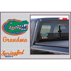 Florida Gators GATOR HEAD with ORANGE SCRIPT GRANDMA Vinyl Decal Car Truck Window UF Sticker FBA