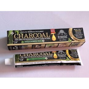Natural Bamboo Activated Charcoal Essential Toothpaste (100% Fluoride Free) (1 Tube)